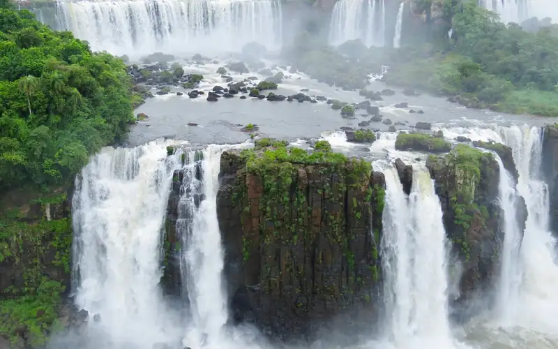 Iguazu Falls surrounded by rainforest