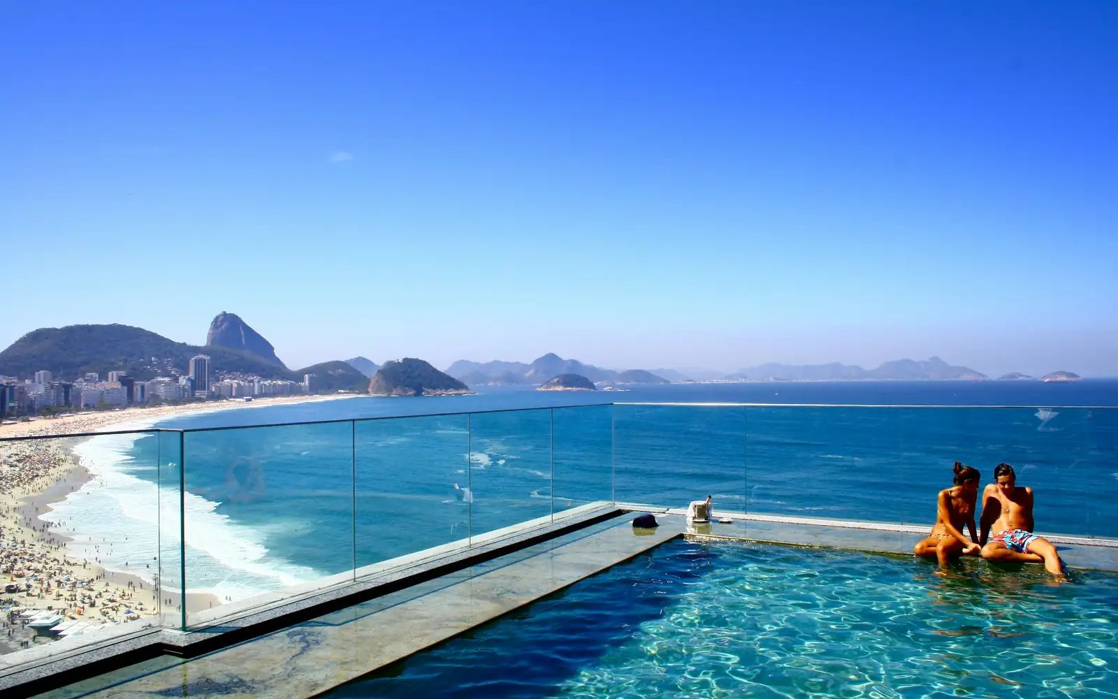 An infinity pool above the Brazilian coast