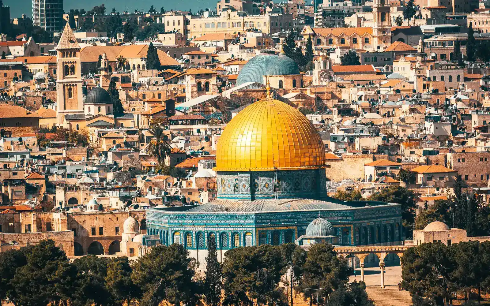 The Dome of the Rock above Jerusalem rooftops