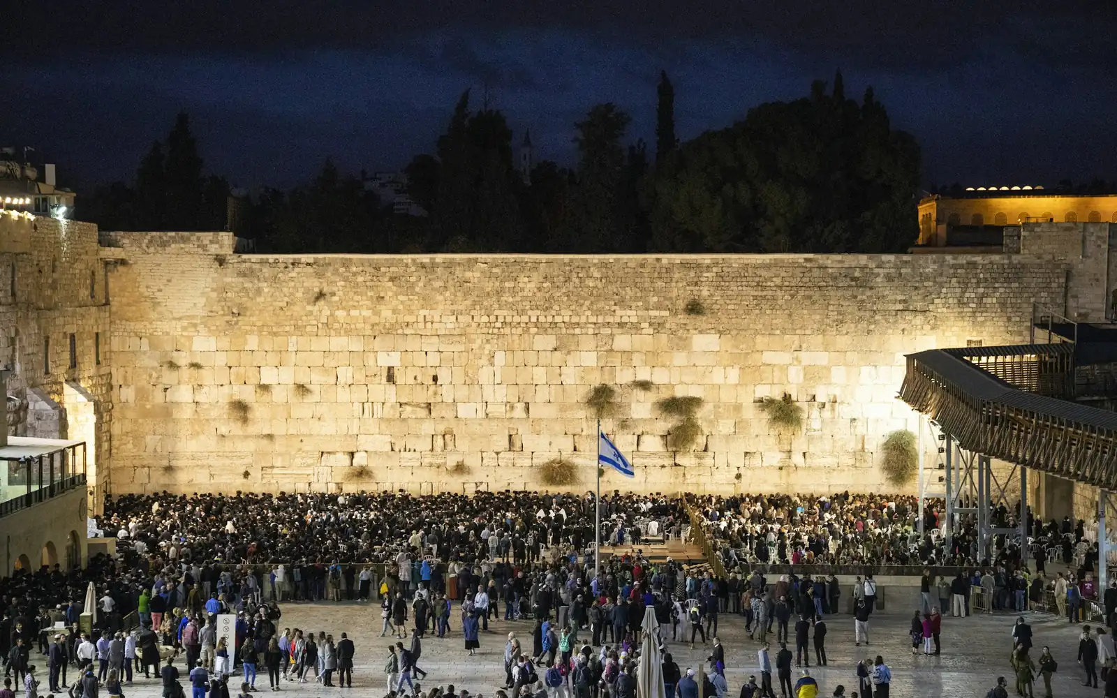 The Western Wall at night