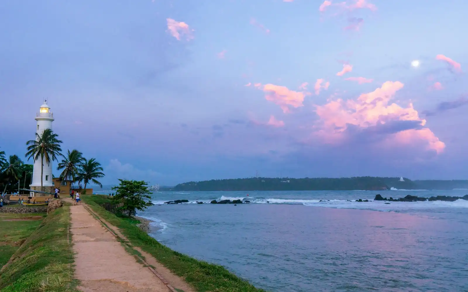 Galle lighthouse at dusk