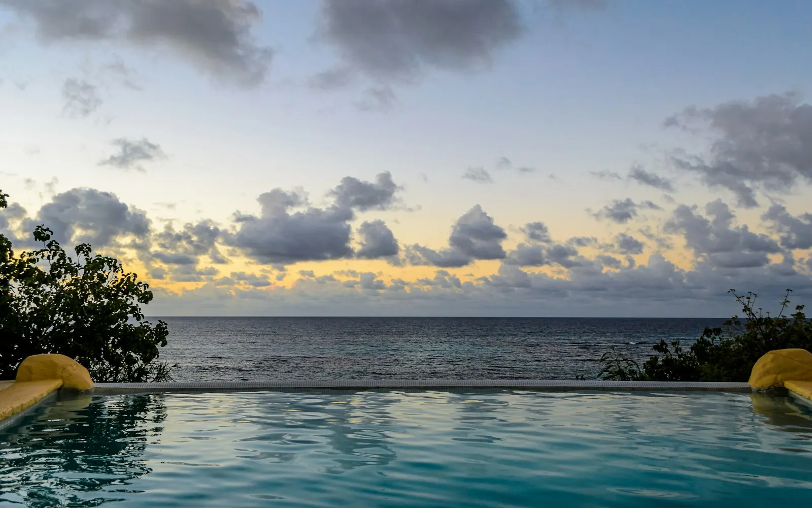 An infinity pool above the city